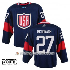USA Tröja Ryan McDonagh 27 World Cup 2016 Barn Blå Premier